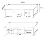 Cama WOOD RTV TV stativ & underholdningscenter 1 skuffe(r) 2 hylder #4