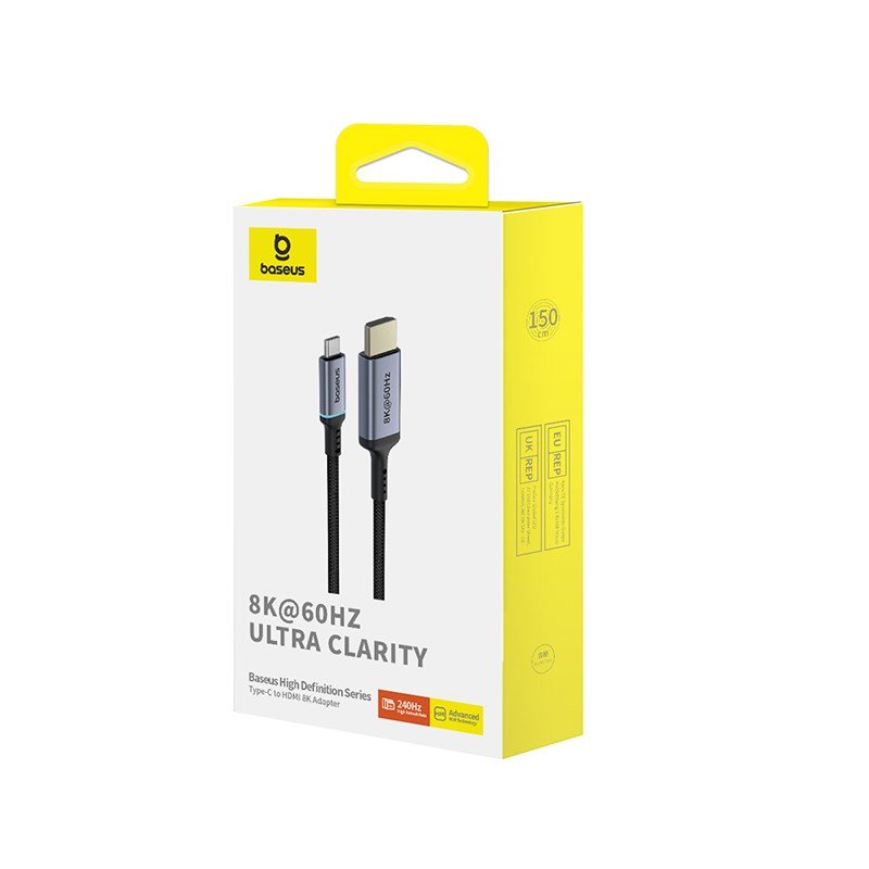Baseus High Definition Series Fleksibelt USB C til HDMI8K-kabel 1,5 m Sort #6