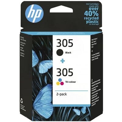 HP 305 2 stk. trefarvede/sort originale blkpatroner #1