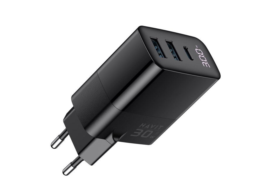Havit UCLE001 EU - GaN tre-ports oplader 30 W, sort #5