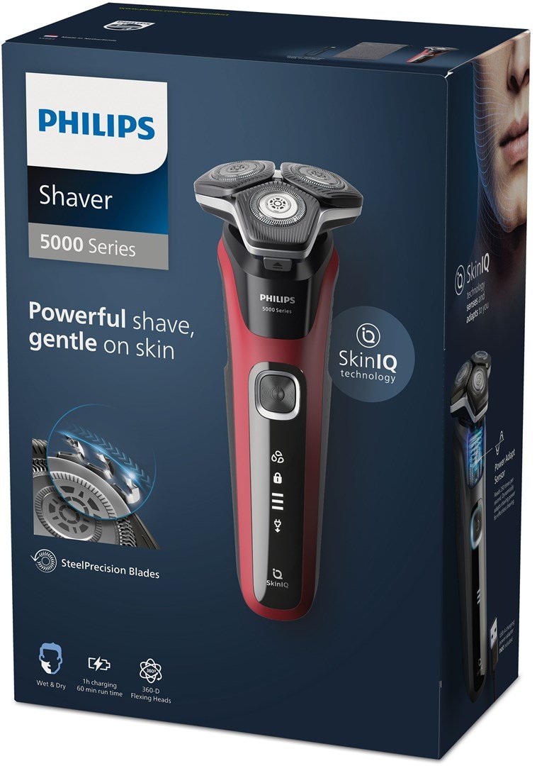 Philips SHAVER Series 5000 S5883/10 barbermaskine til ham Rotations shaver Trimmer Sort, R�d #3