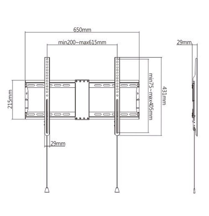 Gembird WM-80F-01 tv-beslag 2,03 m (80