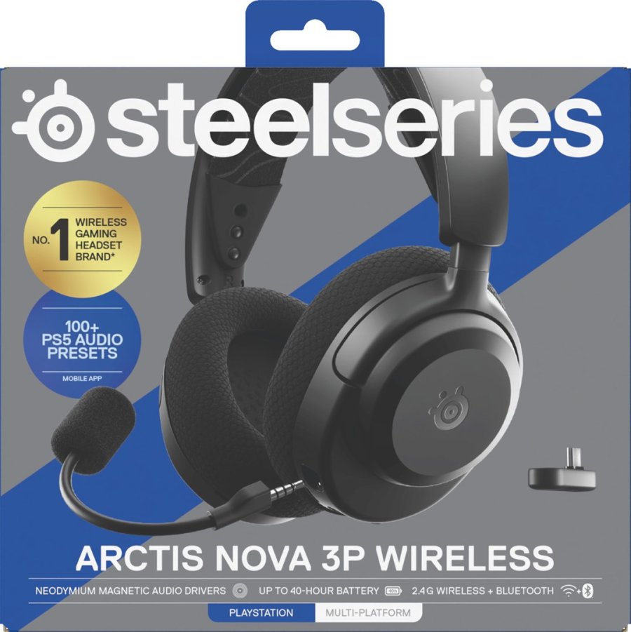 Steelseries Arctis Nova 3P Headset Trdls Musik/hverdag Bluetooth Sort #14