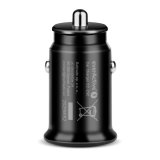 Car charger 2 X USB 12W black + cable USB-C 1m #6