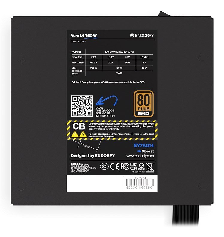 ENDORFY Vero L6 enhed til str�mforsyning 750 W 24-pin ATX ATX Sort #9