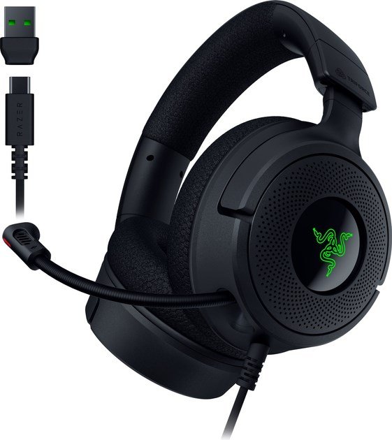Razer Kraken V4 X Headset Ledningsfrt Spil USB Type-C / USB Type-A Sort #1