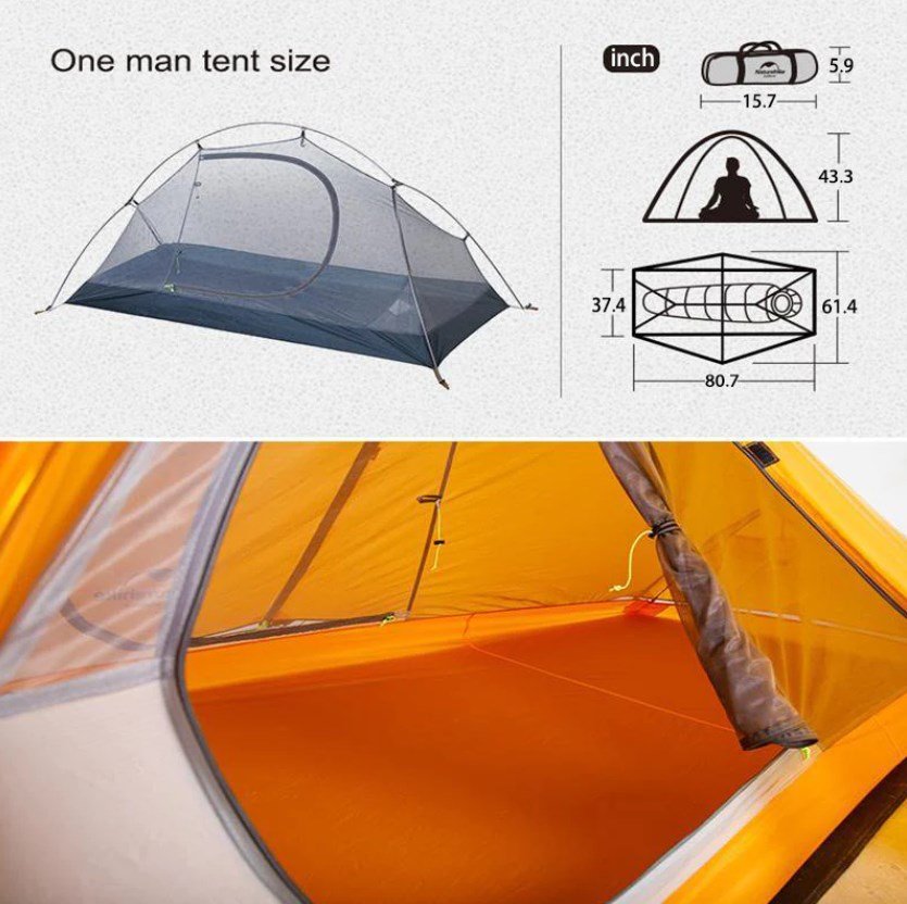 Naturvandre cykeltelt Ultralet 1 NH18A095-D-orange #7