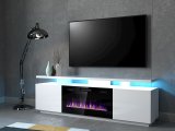 RTV EVA-skab med elektrisk pejs 180x40x52 cm hvid/blank hvid #2