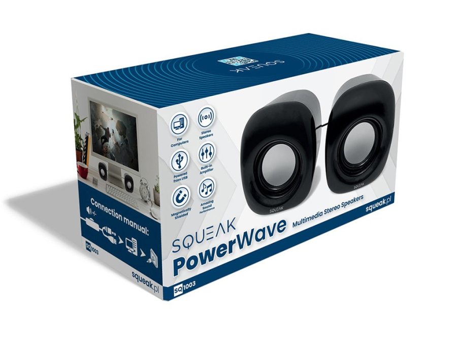 2.0 PowerWave SQ1003 Stereo Computerhjttalere #1