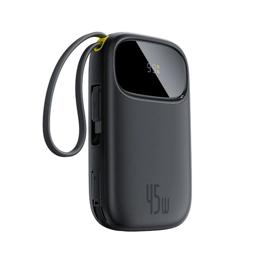 Baseus EnerFill FC31 Powerbank med digitalt display og 2 indbyggede USB-C-kabler 20000 mAh 45 W Sort #1