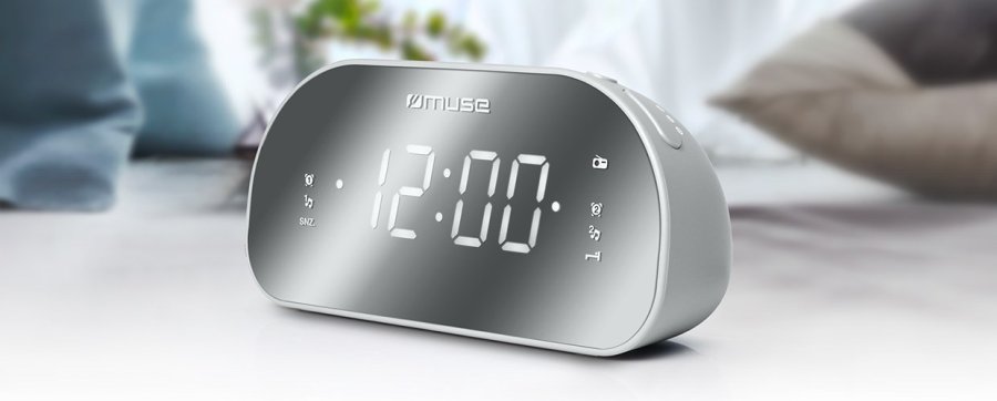 Muse M-170CMR radio Ur Digital Spejl, Hvid #5