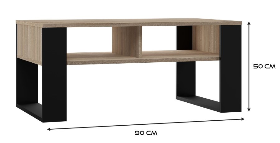 Topeshop MODERN 2P SON CZ kaffe-, side- & endebord Kaffebord Rektangulr form 2 ben #4