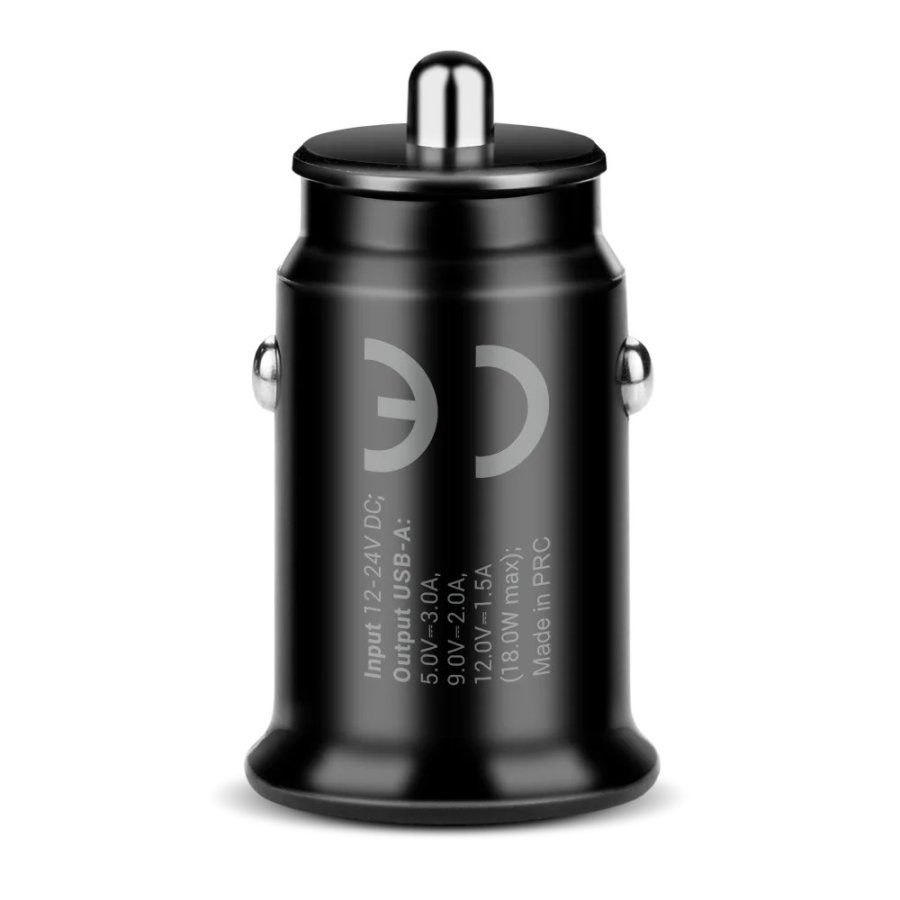 Car charger 1 X USB QC3.0 18W black + cable USB-C 1m #4