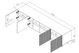Cama RTV-skab PAFOS 200x42x52 Sort mat #7