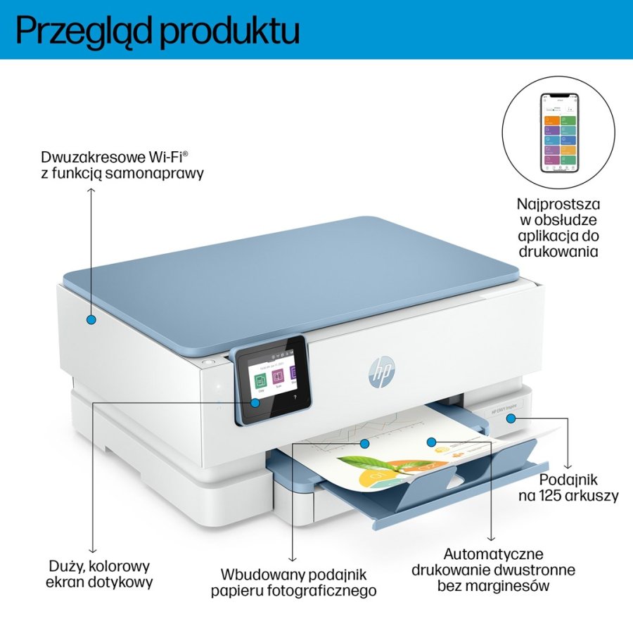 HP ENVY Inspire 7221e Trdlst All-in-One Farve Printer, Instant Ink; Fotoudskrivning #16