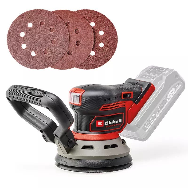 Einhell TP-RS 18/32 Li BL - Solo Gulvslibemaskine 24000 rpm Sort, R�d #1