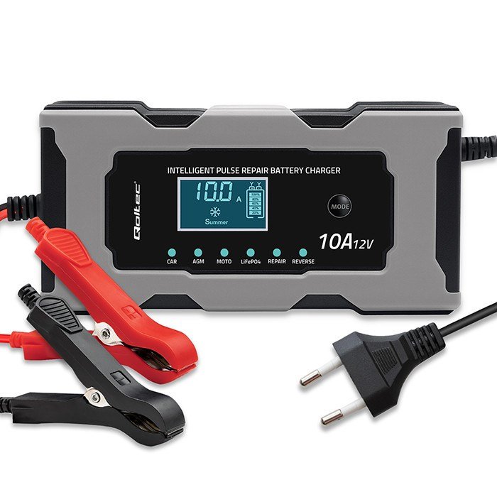 Qoltec 52493 Lader 12V 10A | Ensretter med reparationsfunktion til AGM GEL LiFePO4 batteri | LCD #7