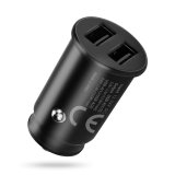 Car charger 2 X USB 12W black + cable USB-C 1m #2