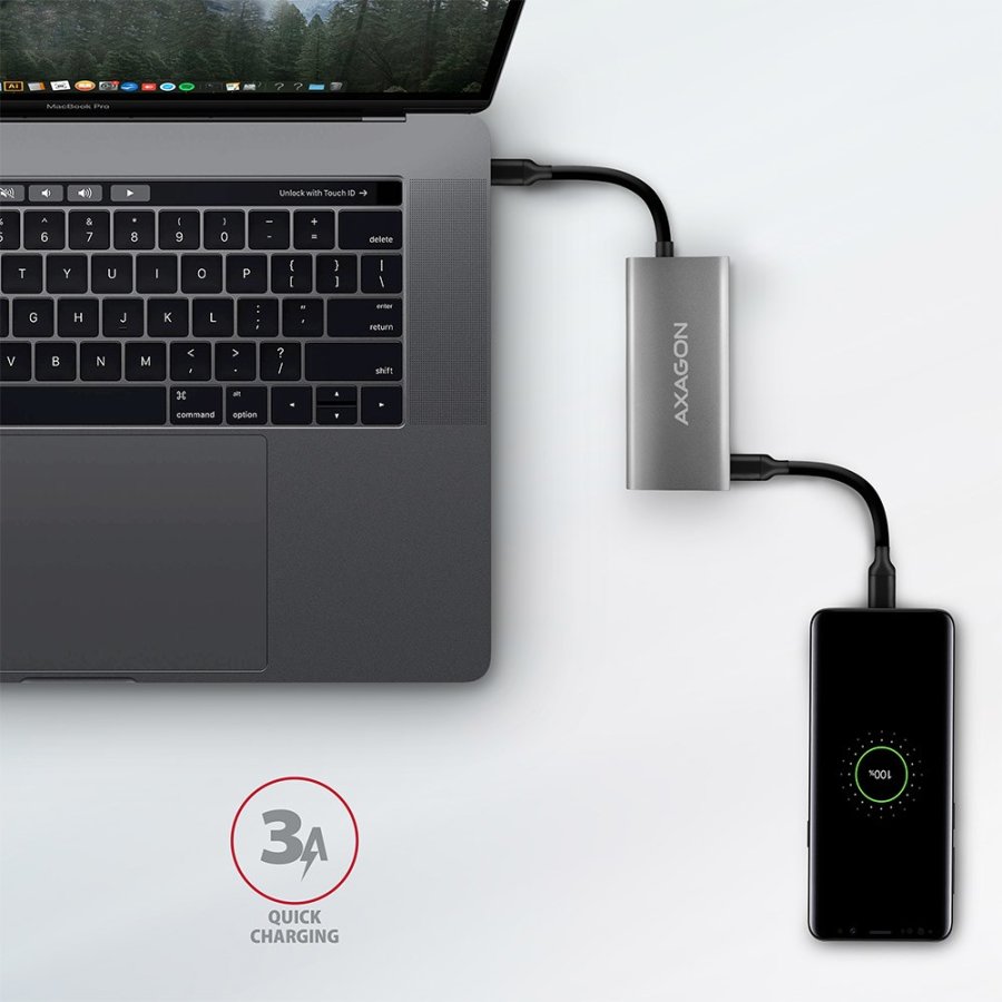Axagon HMC-4G2 interface hub USB 3.2 Gen 2 (3.1 Gen 2) Type-C 10000 Mbit/s Gr #5