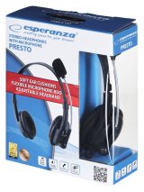 Esperanza EH115 hovedtelefoner/headset Ledningsf�rt Opkald/musik Sort #14