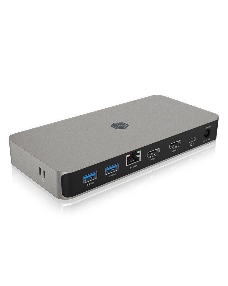 ICY BOX IB-DK2880-C41 Ledningsf�rt USB4 Anthracit, Sort #1