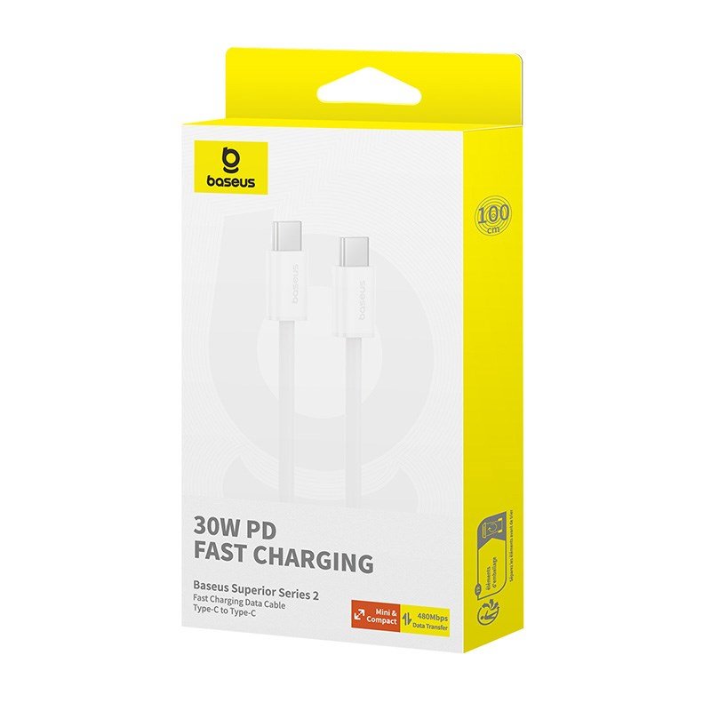 Baseus Superior USB C til USB C-datakabel 1 m 30 W Hvid #7