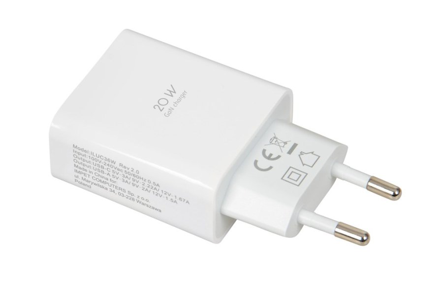 Rejselader iBOX C-36 GaN PD20W, hvid #5