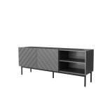 ABETO RTV-skab p sort stlramme 150x42x60 cm grafit/blank grafit #1