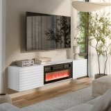 Cama RTV-skab TULA 183x35x37 hvid mat + sort pejs #3