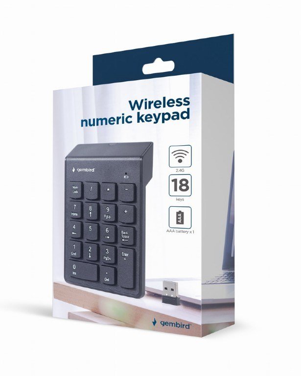 Gembird KPD-W-02 numerisk tastatur Notebook/PC Bluetooth Sort #4