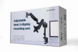 Gembird MA-DA2P-01 Justerbart skrivebord 2-skrms monteringsarm, 17