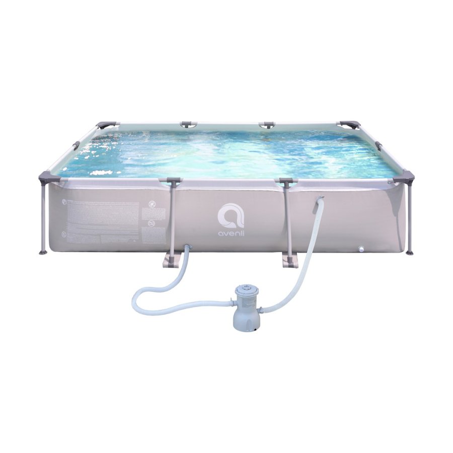 AVENLI-sv�mmebassin med stel, gr�, 300x207x66 #5