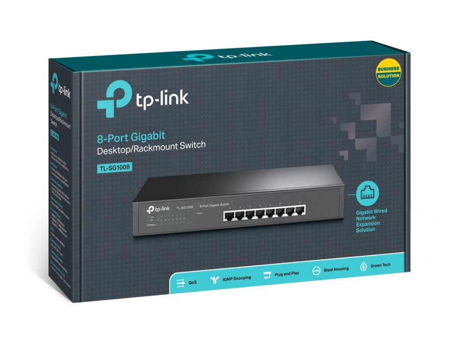 TP-Link TL-SG1008 netv�rksswitch Ikke administreret Gigabit Ethernet (10/100/1000) Sort #2