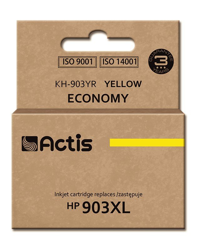 Actis KH-903YR blk (erstatning HP 903XL T6M11AE; Standard; 12 ml; gul) - Ny chip #1