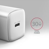 Axagon ACU-PD30W wall charger 1x QC3.0/AFC/FCP/PD type-C 30W white Mobiltelefon, Smartphone, SmartWatch, Tablet, Universel Hvid Vekselstrm Hurtig opladning Indendrs #2