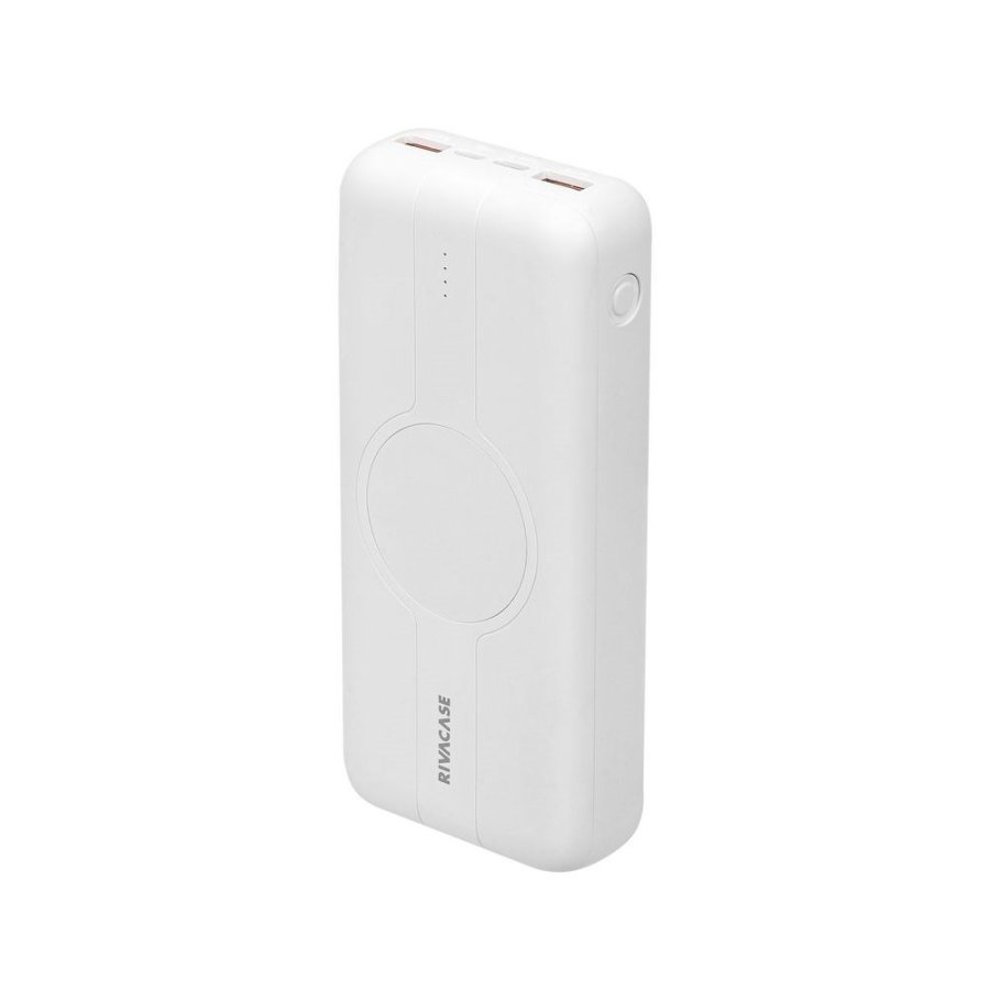 Powerbank RIVACASE 20000 mAh USB-C 20W + Qi 10W hvid (1x USB-C PD 20W, 2 USB-A QC 3.0 18W), hvid #3