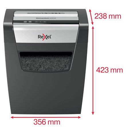 Rexel Momentum X312 papirmakulator Delvist makulering Sort, Gr #3