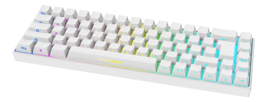 Deltaco Gaming GAM-100-W-DE tastatur Spil USB + RF Wireless + Bluetooth QWERTZ Tysk Hvid #1
