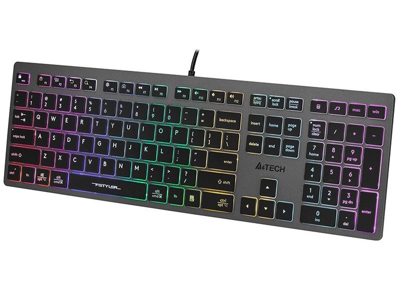 A4Tech FSTYLER FX60H (Neon Backlit) tastatur USB QWERTY Sort, Gr #1