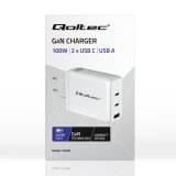 Qoltec 51826 GaN 100W oplader| 5-20V | 1,5-5A | 2 x USB-C PD | 1 x USB QC 3.0 #9