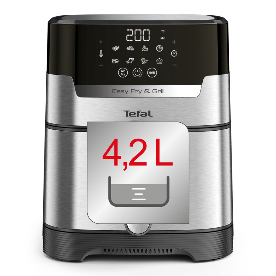 Tefal Easy Fry & Grill EY505D Enkelt 4,2 L Enkeltstende 1550 W Varmluftsteger Rustfrit stl #17