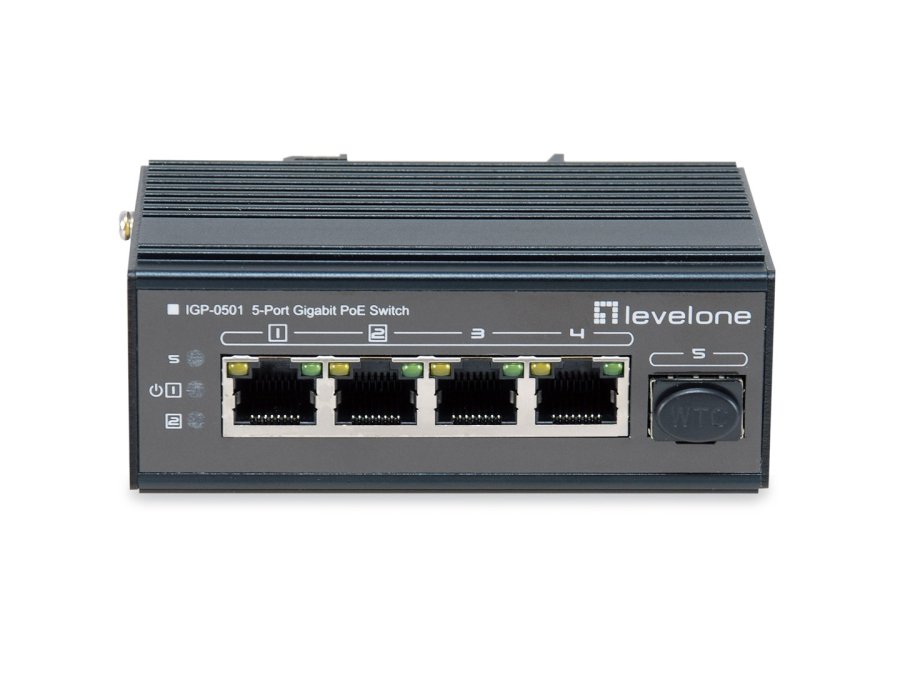 LevelOne IGP-0501 netv�rksswitch Gigabit Ethernet (10/100/1000) Str�m over Ethernet (PoE) Sort #1