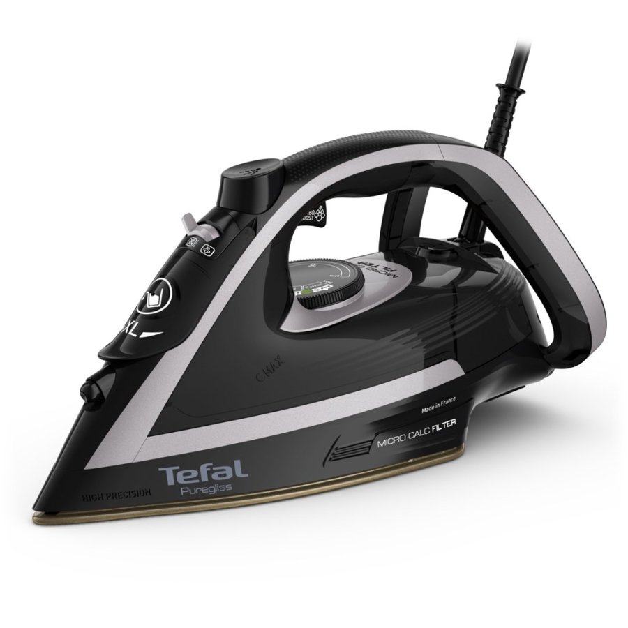 Tefal Puregliss FV8062E0 strygejern Tr & dampstrygejern Durilium AirGlide Autoclean soleplate 3000 W Sort, Gr #1