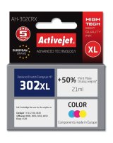Activejet AH-302CRX Blk (erstatning HP 302XL F6U67AE; Premium; 21 ml; farve) #1