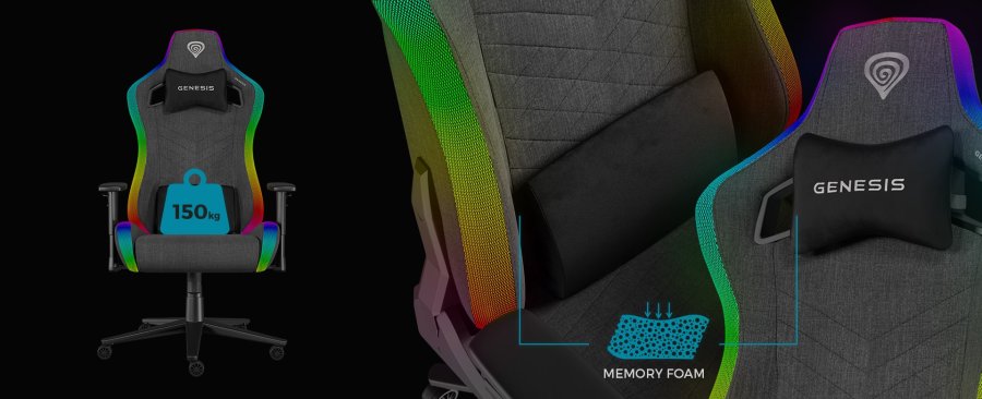 FOTEL GAMINGOWY GENESIS TRIT 660 RGB SZARY #7