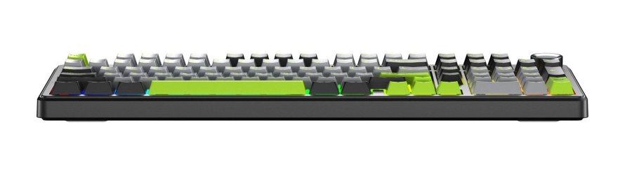 Tastatur med gasket-design F99 Pro Sort+Gr�+Gr�n med GrayWood-kontakter og RGB-belysning AULA #2