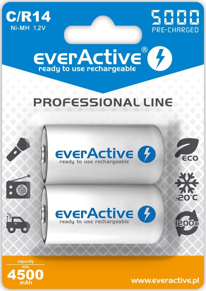Genopladelige batterier everActive Ni-MH R14 C 5000 mAh Professional Line #1