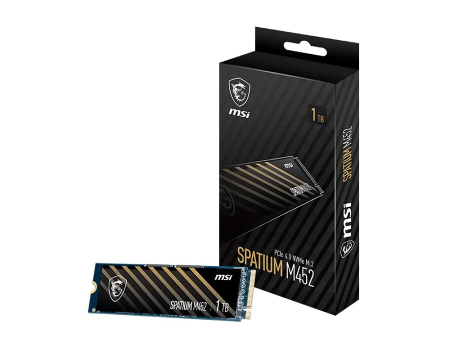 MSI SPATIUM M452 PCIE 4.0 NVME M.2 1TB intern solid state drev PCI Express 4.0 3D NAND #1