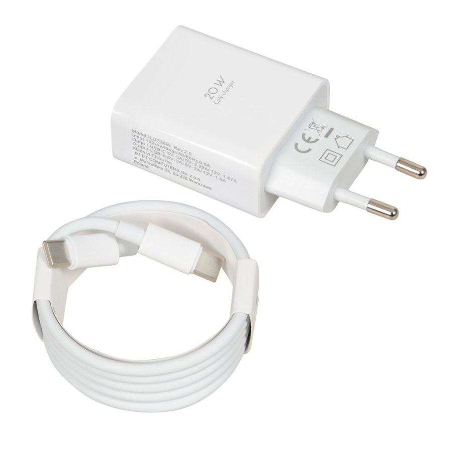 Rejselader iBOX C-36 GaN PD20W, hvid #3