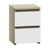 Topeshop M2 SONOMA MIX sengelampe & sengebord 2 skuffe(r) Egetr, Hvid #3
